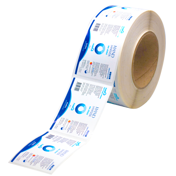 Custom transparent product packaging labels for hand soap and cosmetics