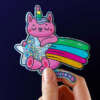 Custom logo glitter hologram sticker sheets