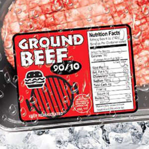 Low temperature frozen meat packaging labels