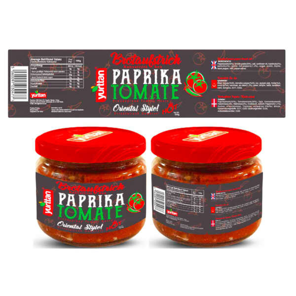 Peanut butter chili sauce food jar labels