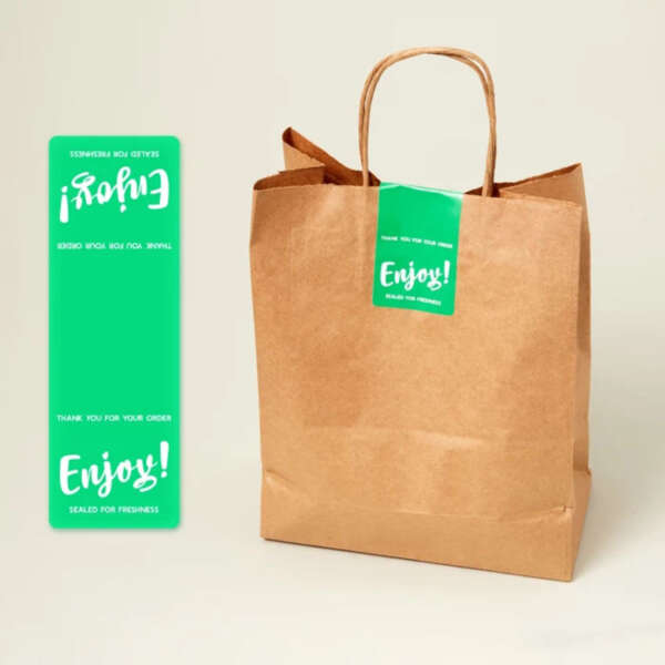 Custom takeout sealing stickers for bags boxes and containers
