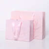 white metallic foil wedding jewelry gift paper bag with ribbon handle view 5