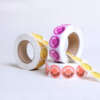 Waterproof adhesive circle stickers with custom black logo