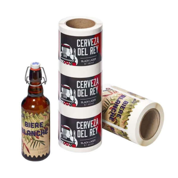 Die cut sticker for glass bottle label