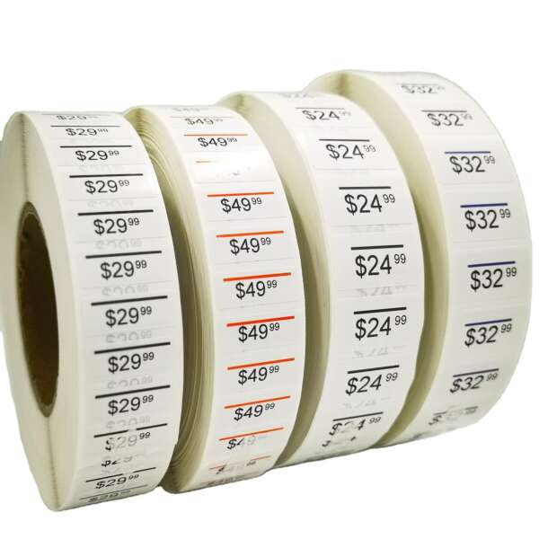 Red black blue piggyback label rolls