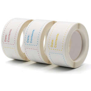 Blank date and content food storage stickers