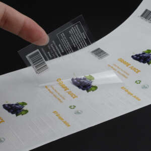 Clear beverage bottle vinyl labels
