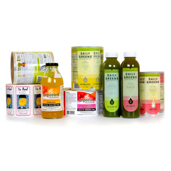 Waterproof die cut food beverage sticker for bottle packaging