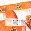 Juice bottle packaging label with waterproof finish