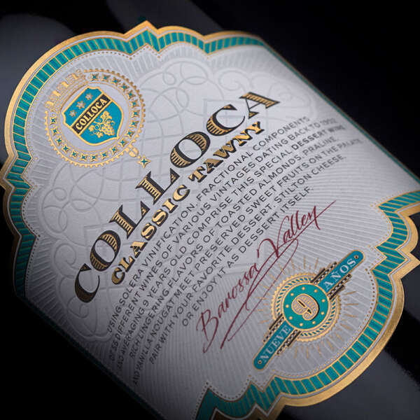 Private logo textured paper wine label sticker with UV spot