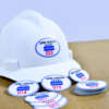 Round safety helmet stickers with custom logo