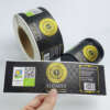 Embossed gold foil packaging labels