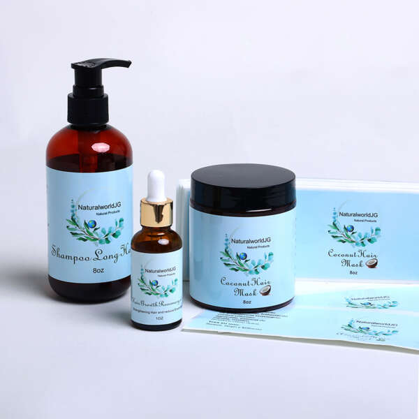 Luxury shampoo bottle labels with rectangle clear BOPP printing