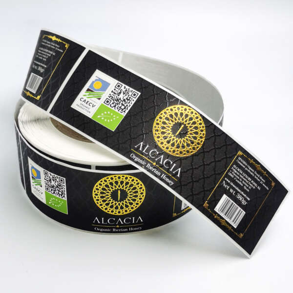 Gold foil packaging labels for bottles