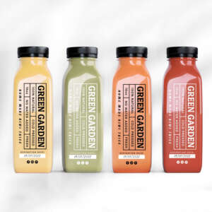 Transparent juice bottle labels