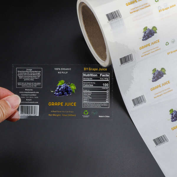 Transparent jar bottle labels