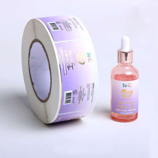 Custom bottle sticker roll samples
