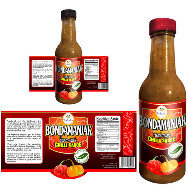 Eco friendly chilli jar food packaging sticker
