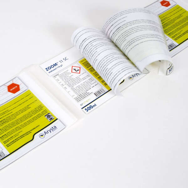 Multi page label sticker for product instructions