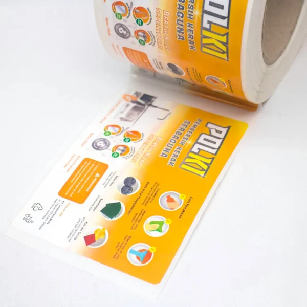 Transparent waterproof packaging labels