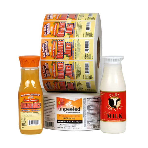 Custom orange juice bottle sticker label