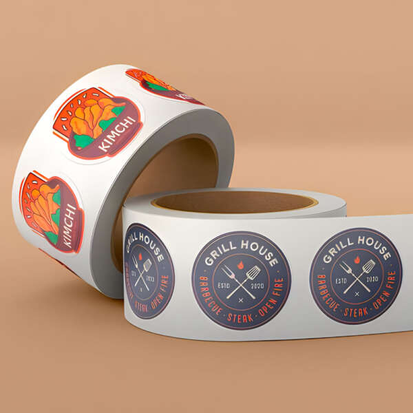 Clear waterproof label with gold foil detail for jars