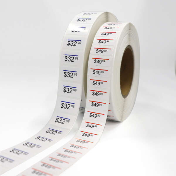 Garment price tag piggyback stickers