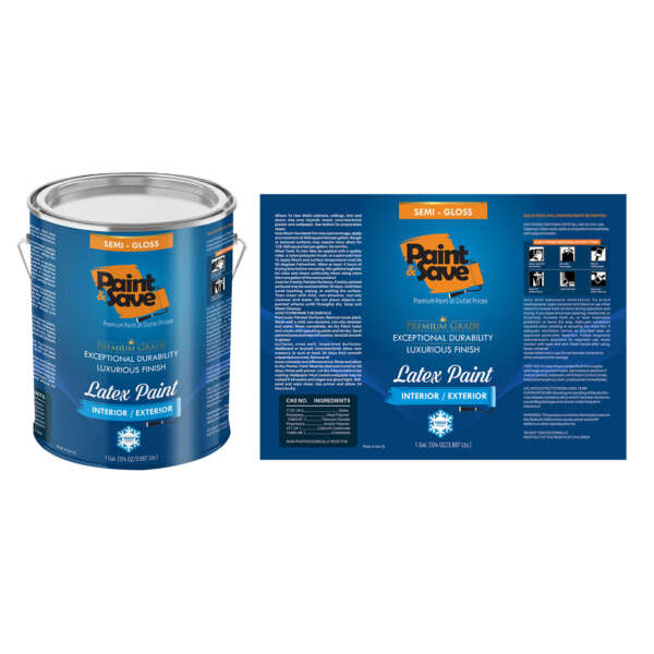 Self adhesive plastic bucket label for paint packaging