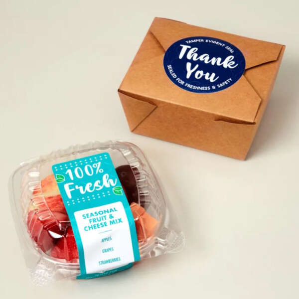 Food grade safety sticker for delivery packaging