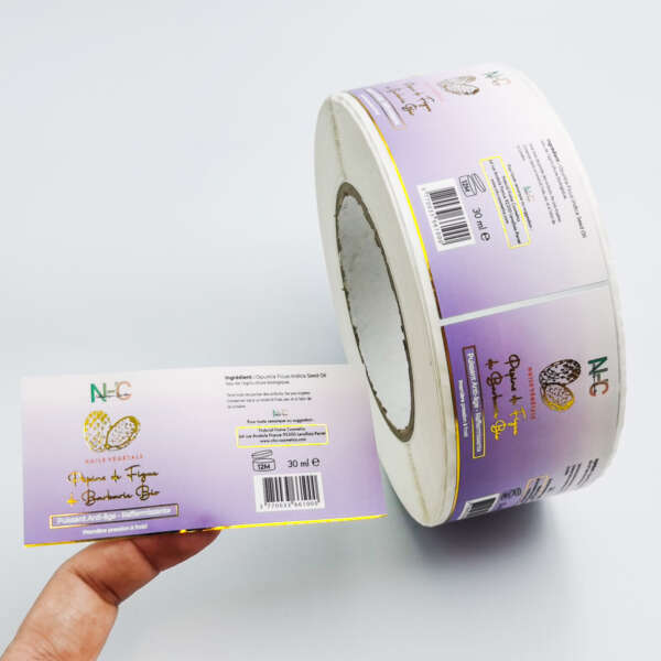 Custom serum bottle label with logo printing