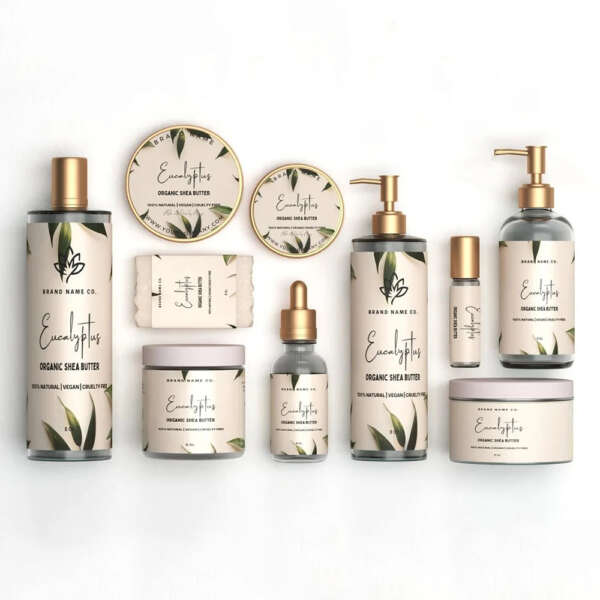 Biodegradable shampoo bottle stickers