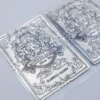 3D metal embossed silver aluminum wine bottle label bulk wine packaging use
