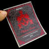 Custom spot UV wine bottle label with embossed writing