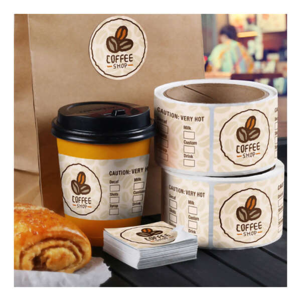 Custom synthetic paper label for coffee packaging