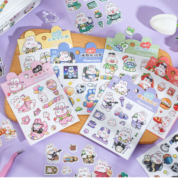 Waterproof PVC anime kiss cut sticker sheet