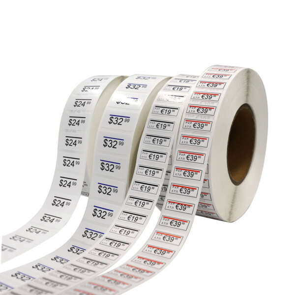 Custom piggyback hangtag price labels