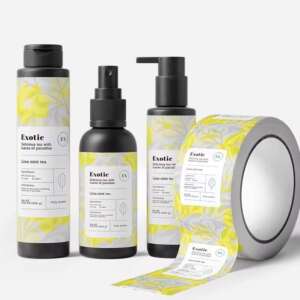 Self adhesive vinyl bottle labels