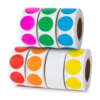 Neon color coding round dot sticker roll in custom sizes