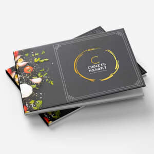 High quality restaurant menu book with colorful pages