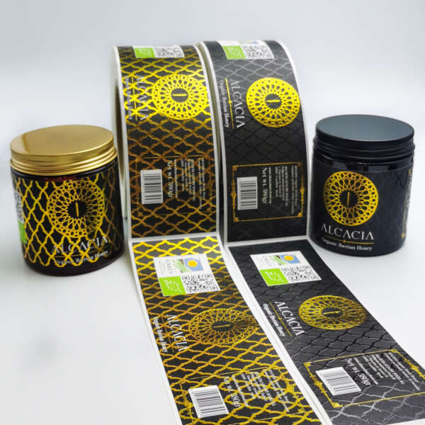 Custom brand logo label for glass honey bottle