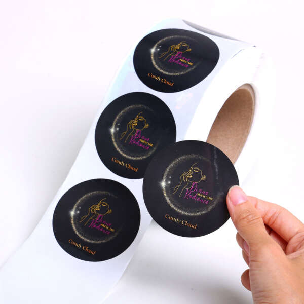 Custom paper round stickers for gift and product packaging