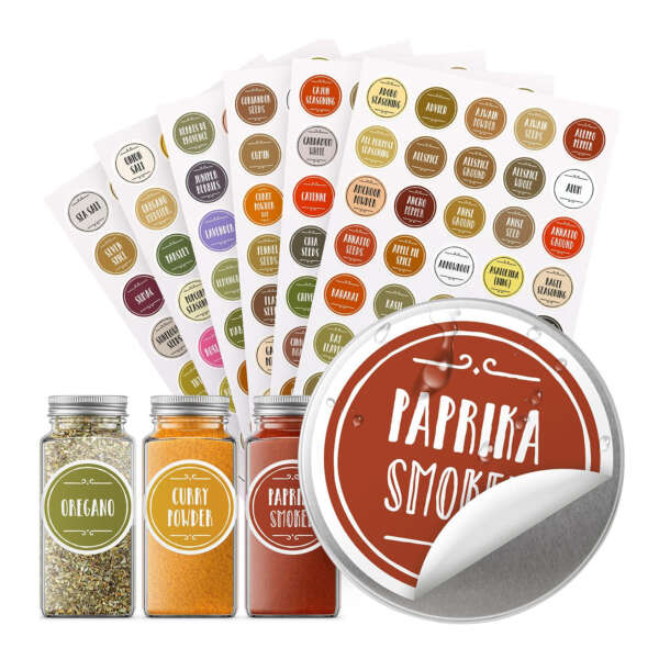 Custom seasoning label set for pantry jars