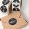 Custom clear logo sticker with gold foil printing