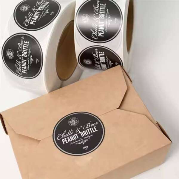 Custom clear logo sticker with gold foil printing