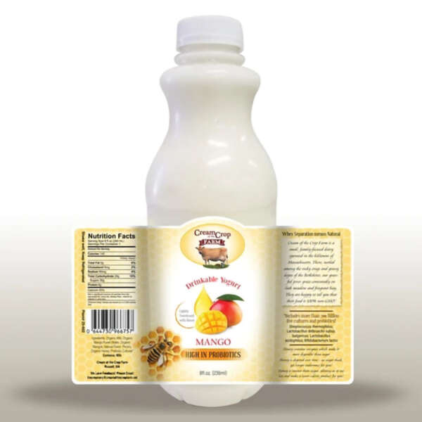 Food package sticker for chilled yogurt cups