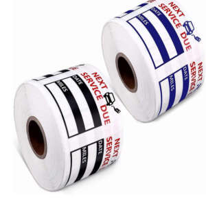 Auto oil change service reminder stickers