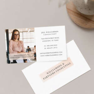 personalized luxury art paper business card with logo front view