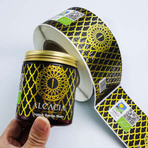 Gold foil honey jam food jar label