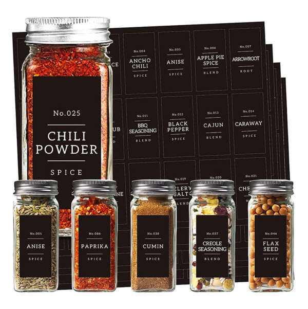 Waterproof seasoning labels for food jars
