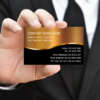 luxury black paper gold edge gold foil business cards front view